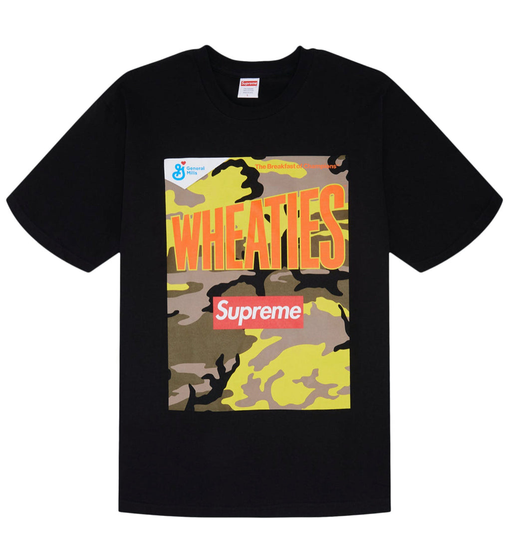 SUPREME WHEATIES TEE BLACK SS21 – The Shoe Box Miami